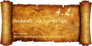Andaházy Loránd névjegykártya