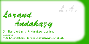 lorand andahazy business card