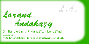 lorand andahazy business card